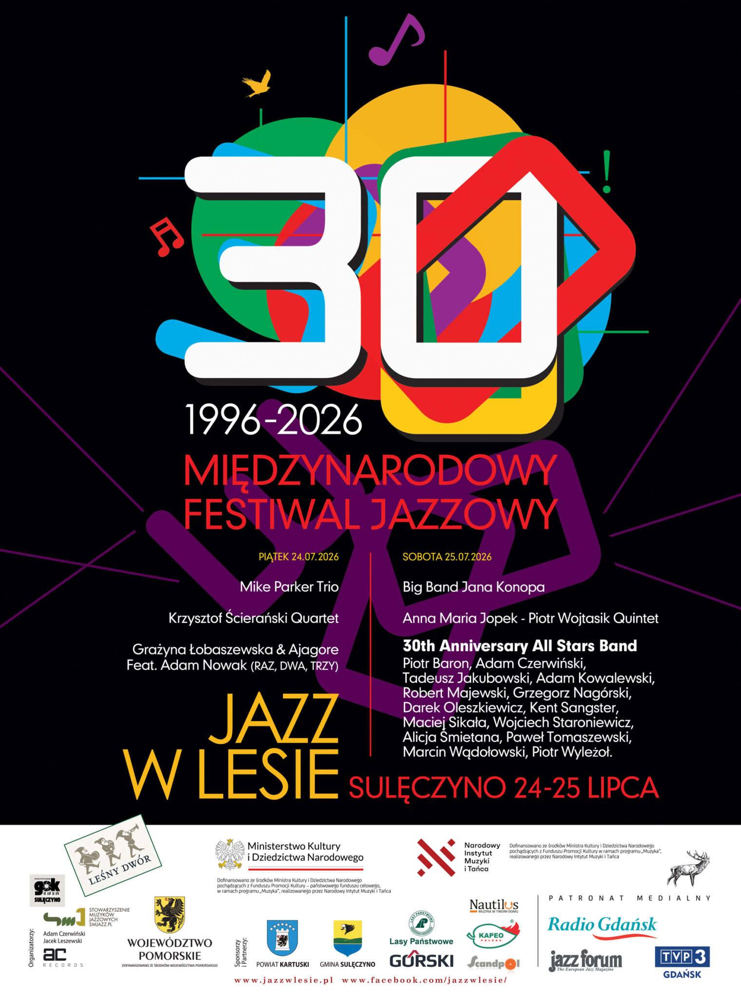 30. Międzynarodowy Festiwal Jazzowy Jazz w Lesie - Sulęczyno, 24-25 lipca 2026